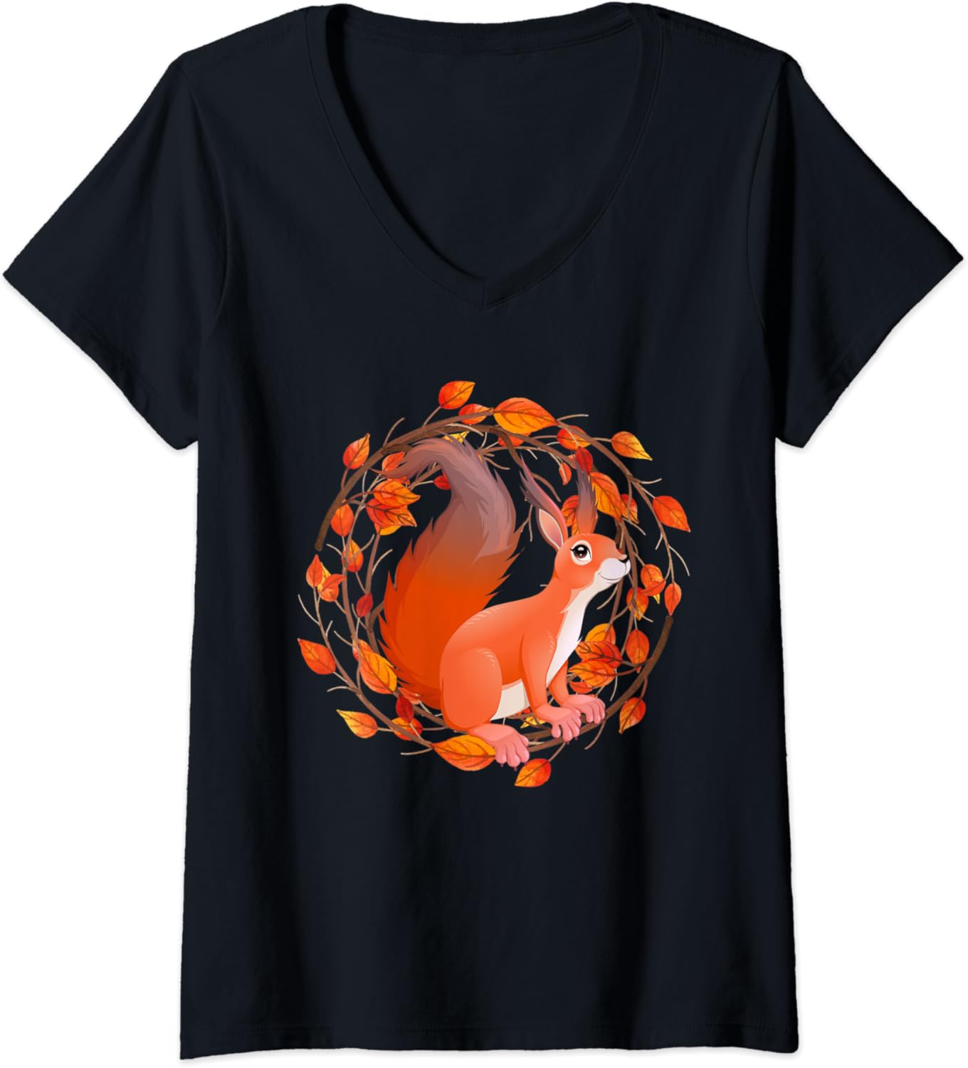Womens Cute Squirrels Gifts Tee Shirt Flower Circle With